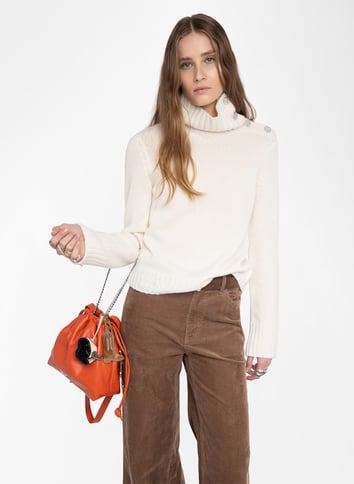 Pull col montant en cachemire ZADIG&VOLTAIRE Beige